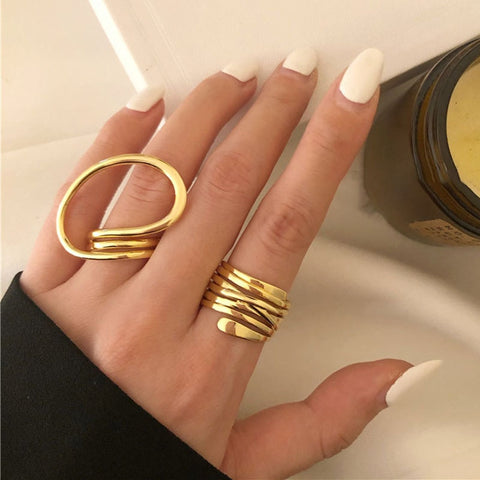 Geometric Gold Ring