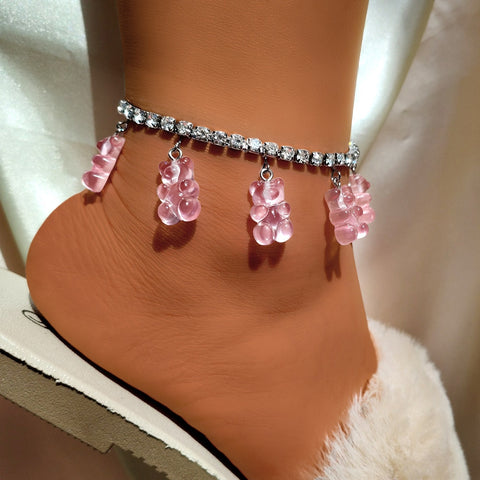 Crystal Bear Anklet