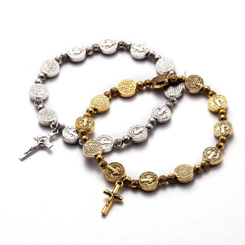 Rosary Cross Bracelet