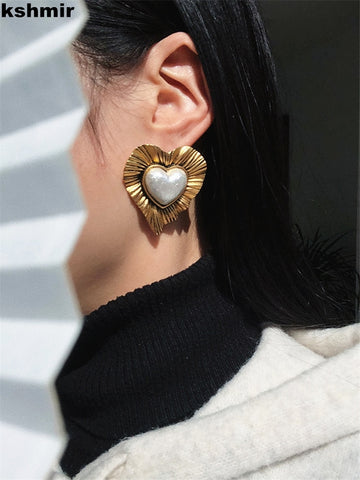 Retro Heart Earrings