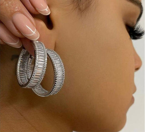 Diamanté Hoop Earrings