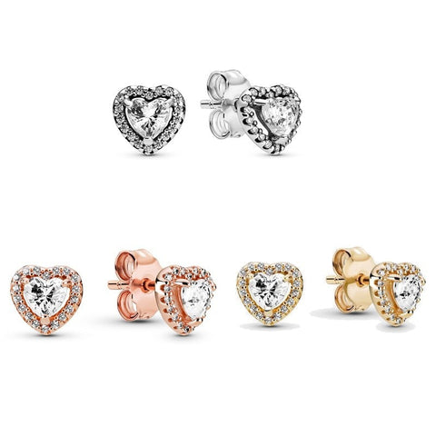 Heart Crystal Stud Earrings