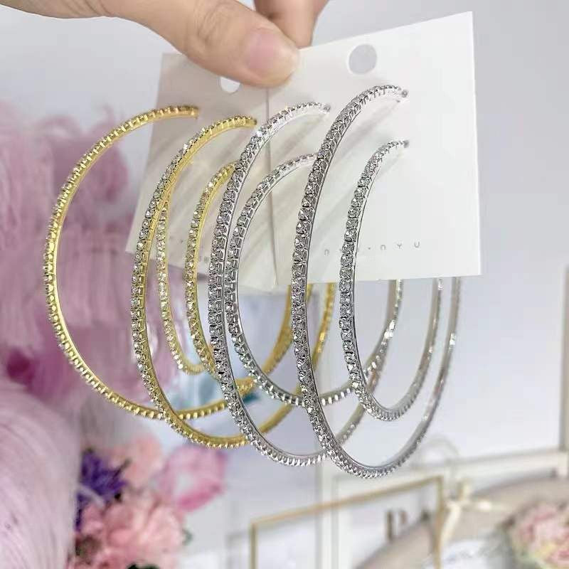 Rhinestone Hoop Earrings