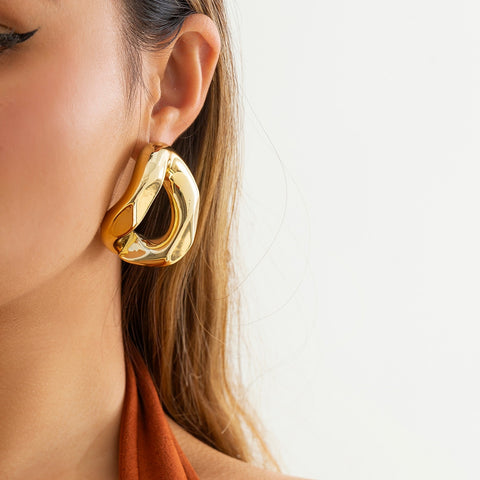 Gold Geometric Hoop Earrings