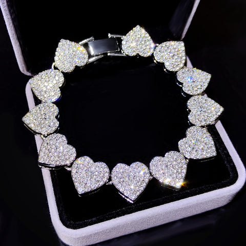 Iced Out Heart Bracelet