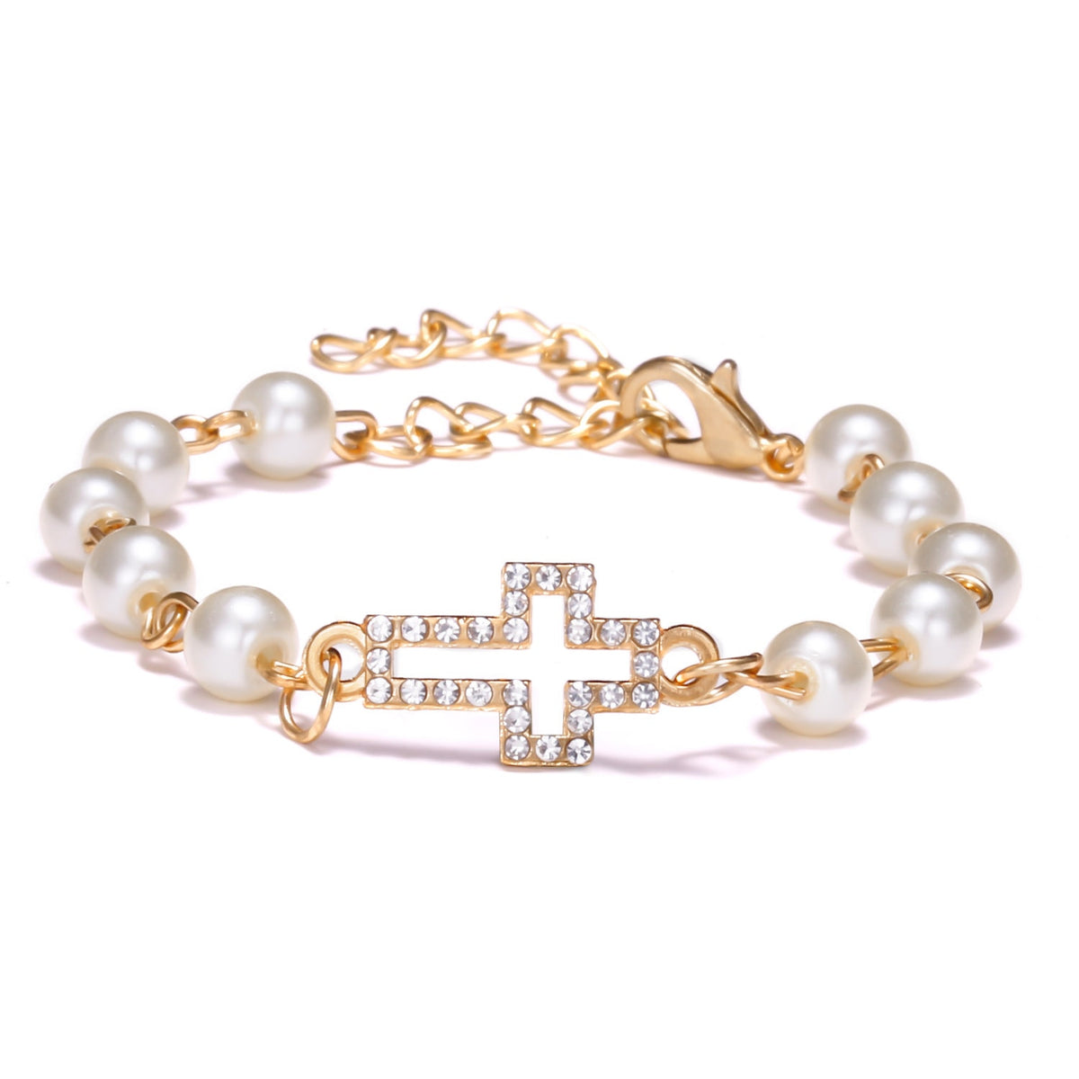 Rhinestone Pearl Bracelet