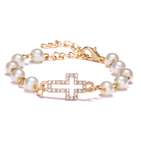 Rhinestone Pearl Bracelet