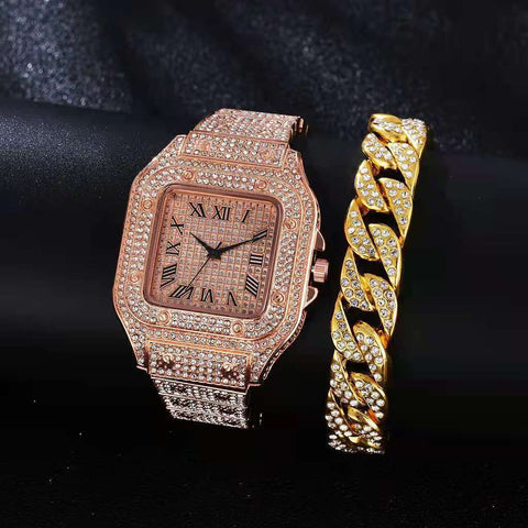 Iced Out Square Watch